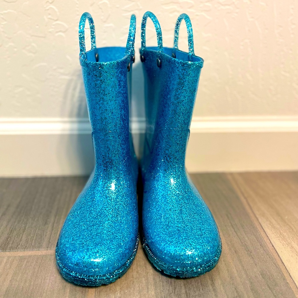 Little Girls Rain Boots Western Chief Size 13 US Turquoise Blue